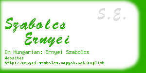 szabolcs ernyei business card